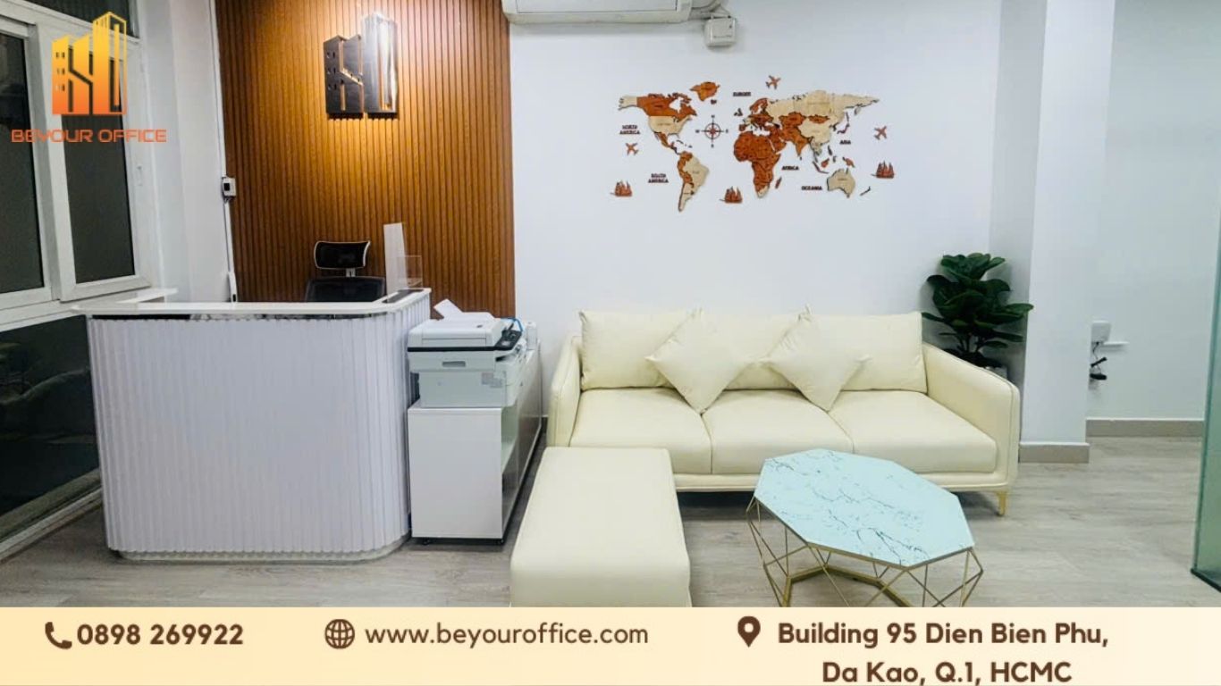 Không gian thực tế Beyour Office Quận 1 – dịch vụ văn phòng ảo chuyên nghiệp, vị trí trung tâm